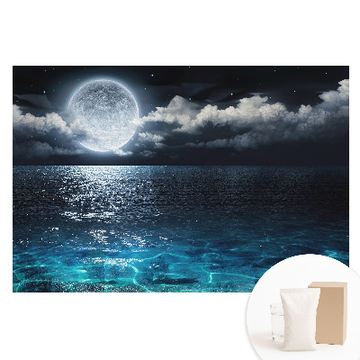 Papier peint panoramique intissé Harmonie lunaire entre eau et ciel