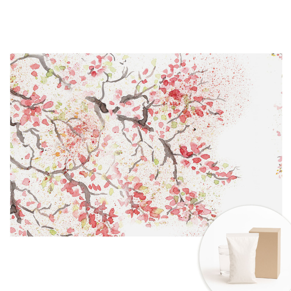 Papier peint photo sur tissu non tissé légèreté florale aquarelle de la nature