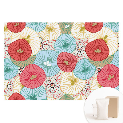 Papier peint photographique intissé fleurs rondes colorées style moderne