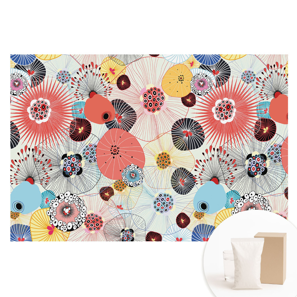 Papier peint photographique sur tissu non tissé Énergie des couleurs des motifs floraux