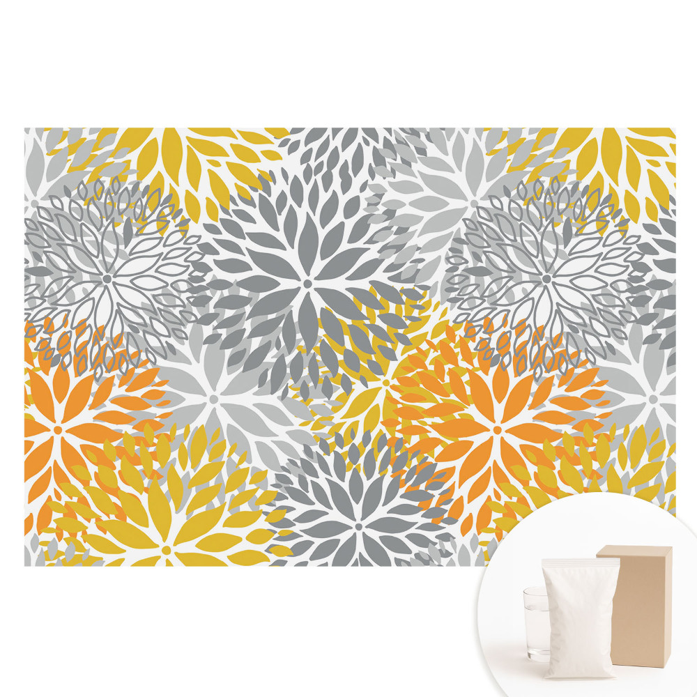 Papier peint photo grand format pour le mur Énergie des motifs floraux symétriques