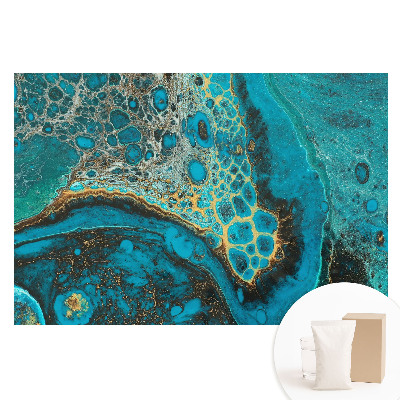Papier peint photo grand format motifs organiques turquoise