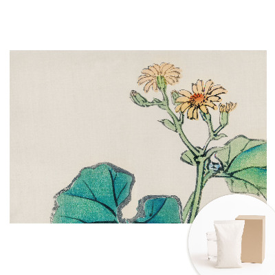 Papier peint photo grand format pour le mur Une fleur délicate sur un fond de feuilles vertes