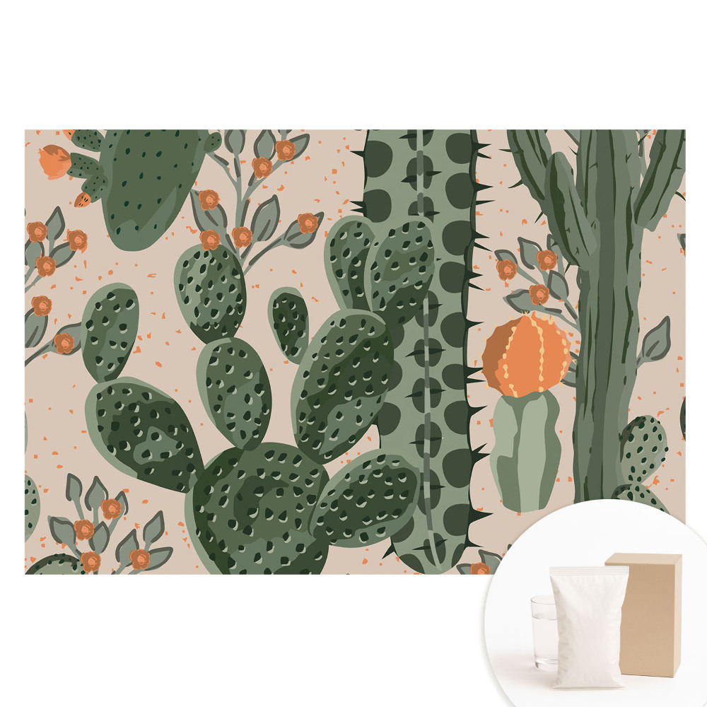 Papier peint intissé à motifs de cactus modernes