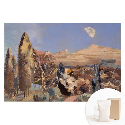 Papier peint intissé représentant un paysage pittoresque avec des arbres et des montagnes