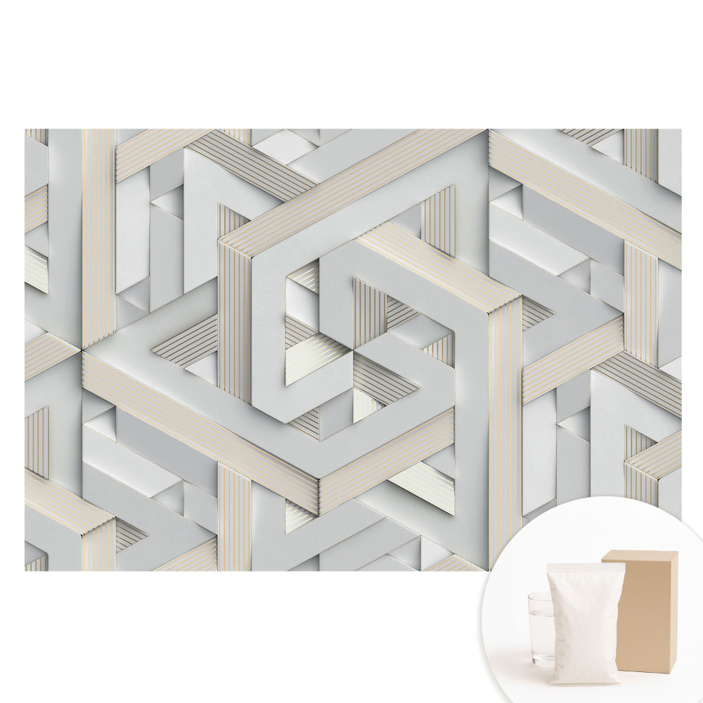 Papier peint intissé à motifs géométriques tridimensionnels