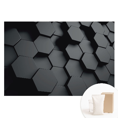 Papier peint intissé à motif hexagonal 3D élégant et moderne tons sombres