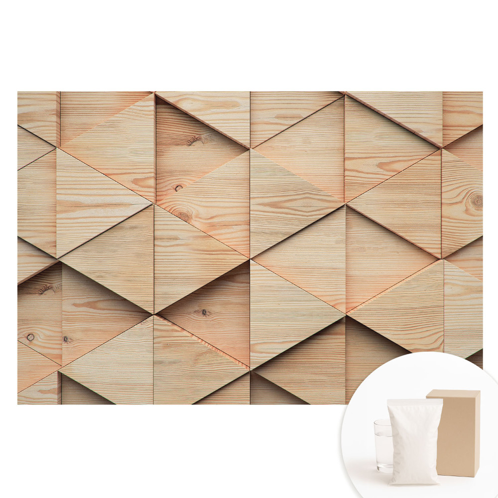 Papier peint intissé à panneaux géométriques effet bois style moderne