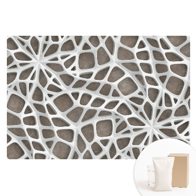 Papier peint photo sur tissu non tissé motifs organiques blancs sur fond brun
