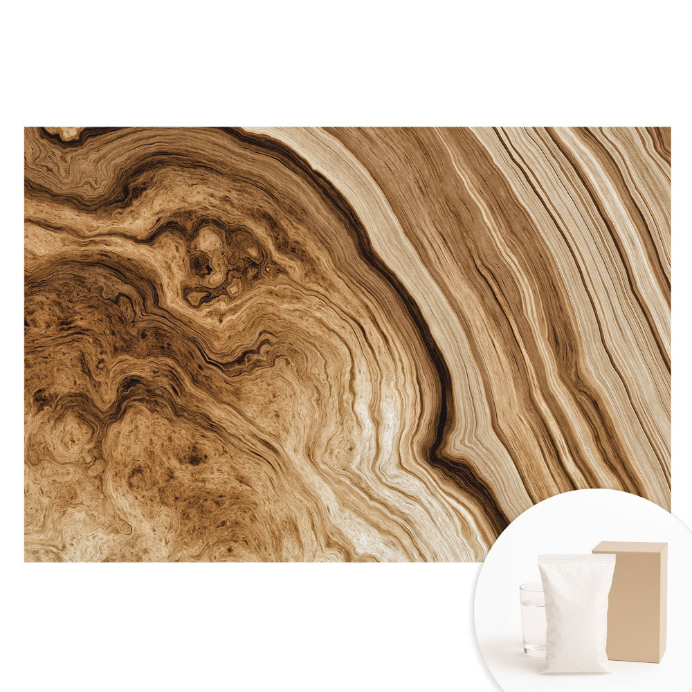 Papier peint photo intissé Lignes de bois naturelles aux tons terreux