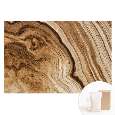 Papier peint photo intissé Lignes de bois naturelles aux tons terreux
