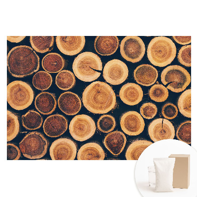 Papier peint photo grand format symétrie naturelle bois rustique