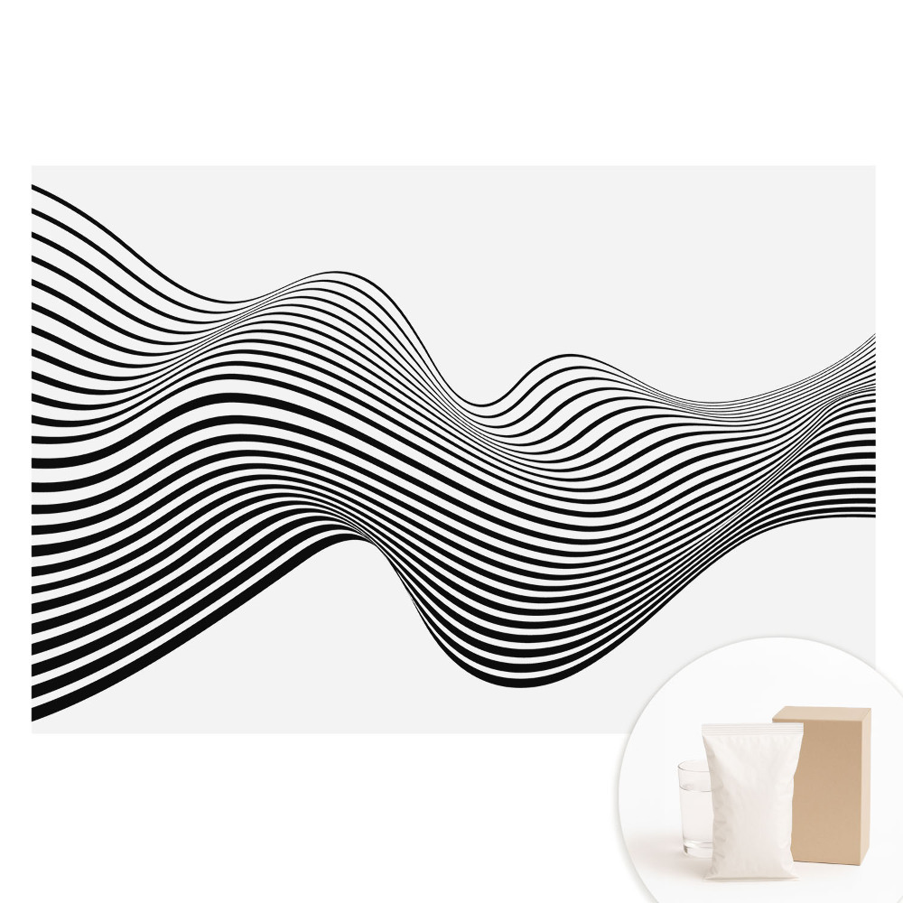 Papier peint panoramique intissé lignes ondulées minimalistes