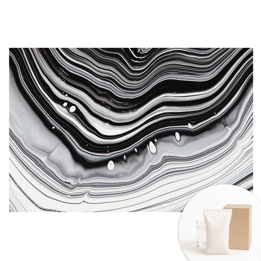 Papier peint intissé vagues abstraites noir et blanc