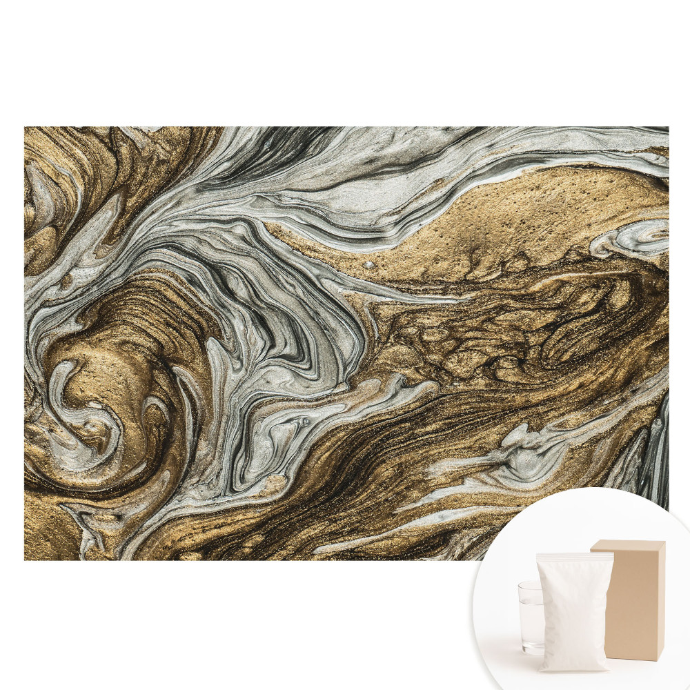 Papier peint photographique sur tissu non tissé Des tourbillons et des vagues abstraits dans des tons chauds