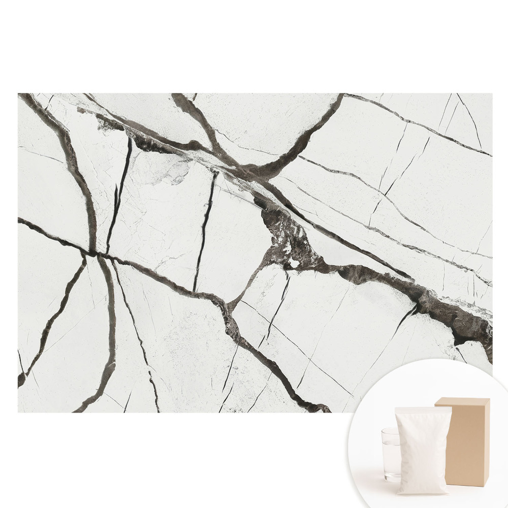 Papier peint intissé Motif géométrique à veines sombres en marbre