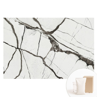 Papier peint intissé Motif géométrique à veines sombres en marbre