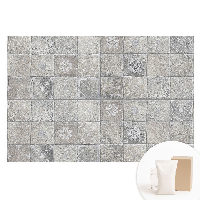 Papier peint intissé imprimé Carrelage élégant dans des tons de gris et de beige