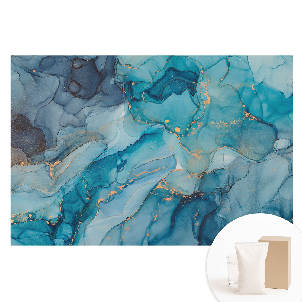 Papier peint photographique intissé Des tourbillons abstraits de nuances de bleu