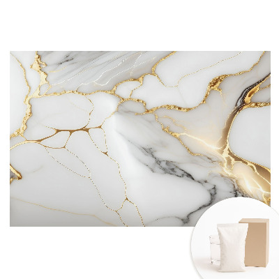 Papier peint photo imprimé sur tissu non tissé Marbre élégant avec des touches de jaune