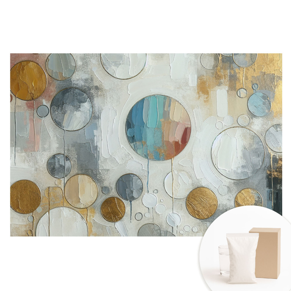 Papier peint photo grand format cercles abstraits colorés