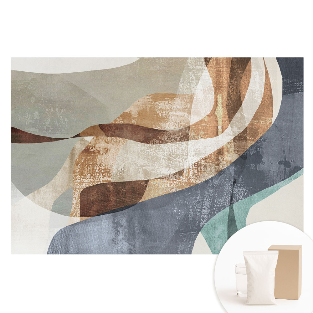 Papier peint photo grand format pour le mur formes abstraites colorées et ondulées
