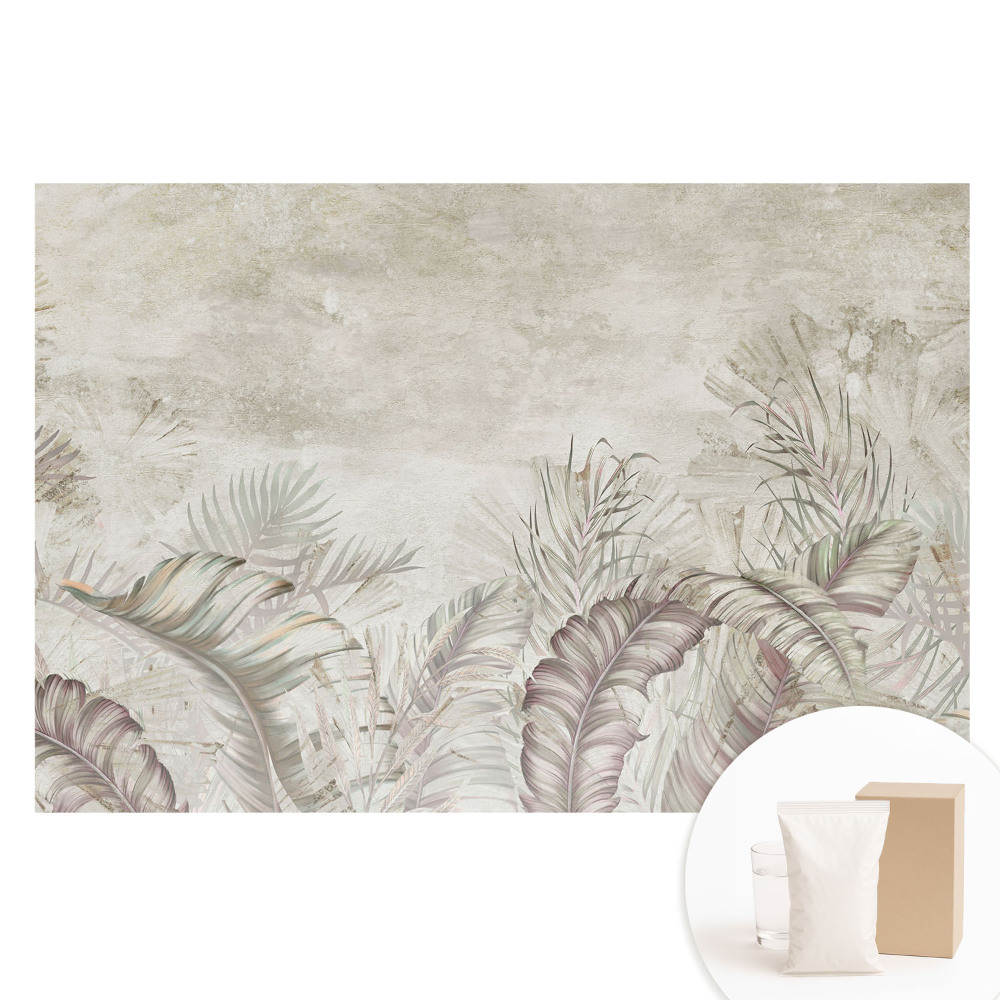 Papier peint photo sur tissu non tissé motif végétation pastel délicate