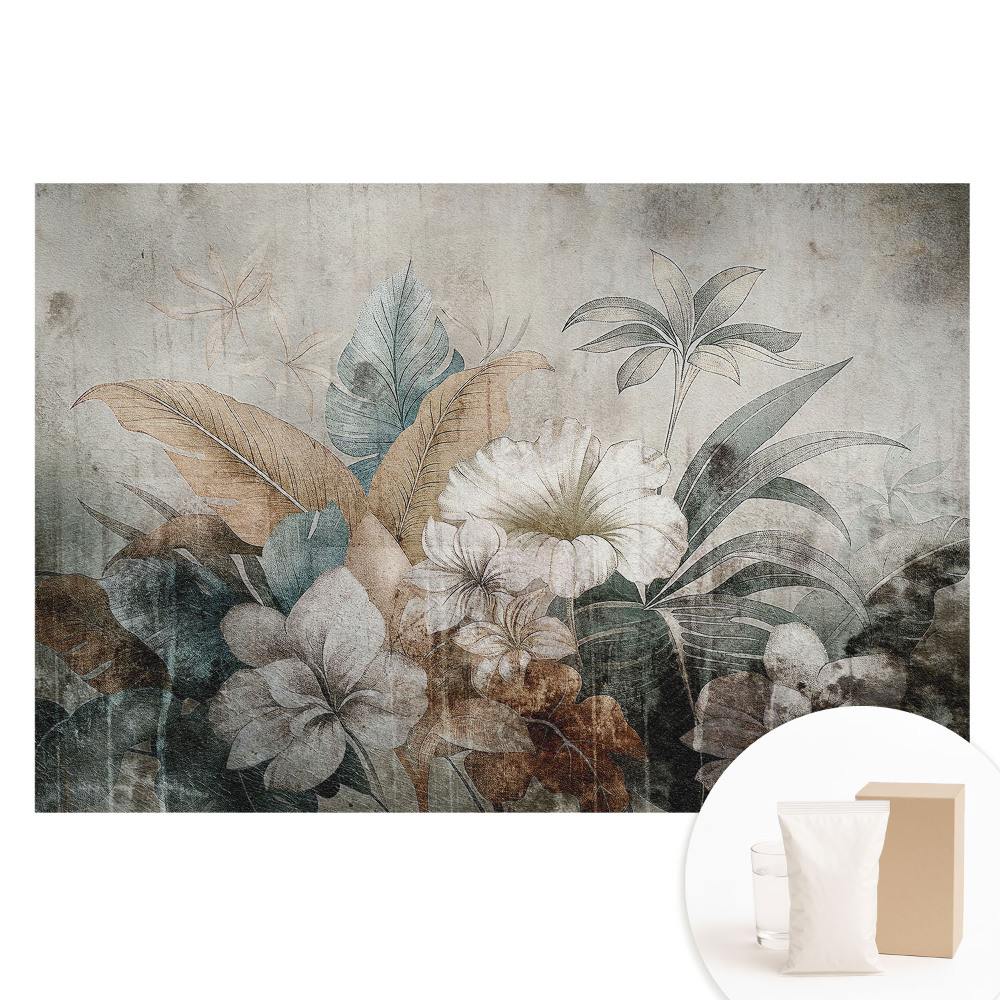 Papier peint panoramique intissé arrangement floral rustique