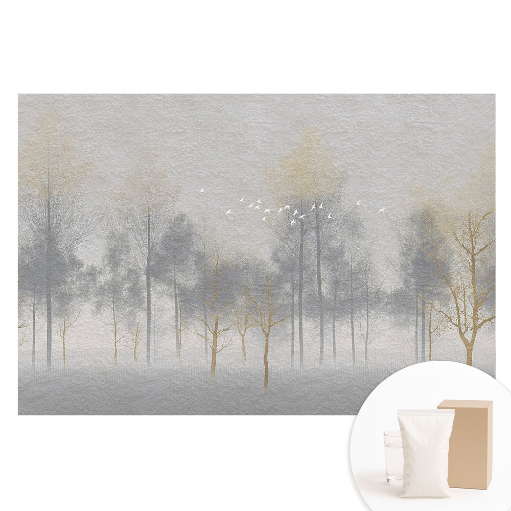 Papier peint photo sur tissu non tissé motif forêt minimaliste