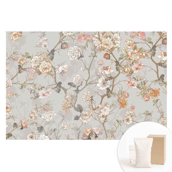 Papier peint photographique intissé Motif floral pastel classique