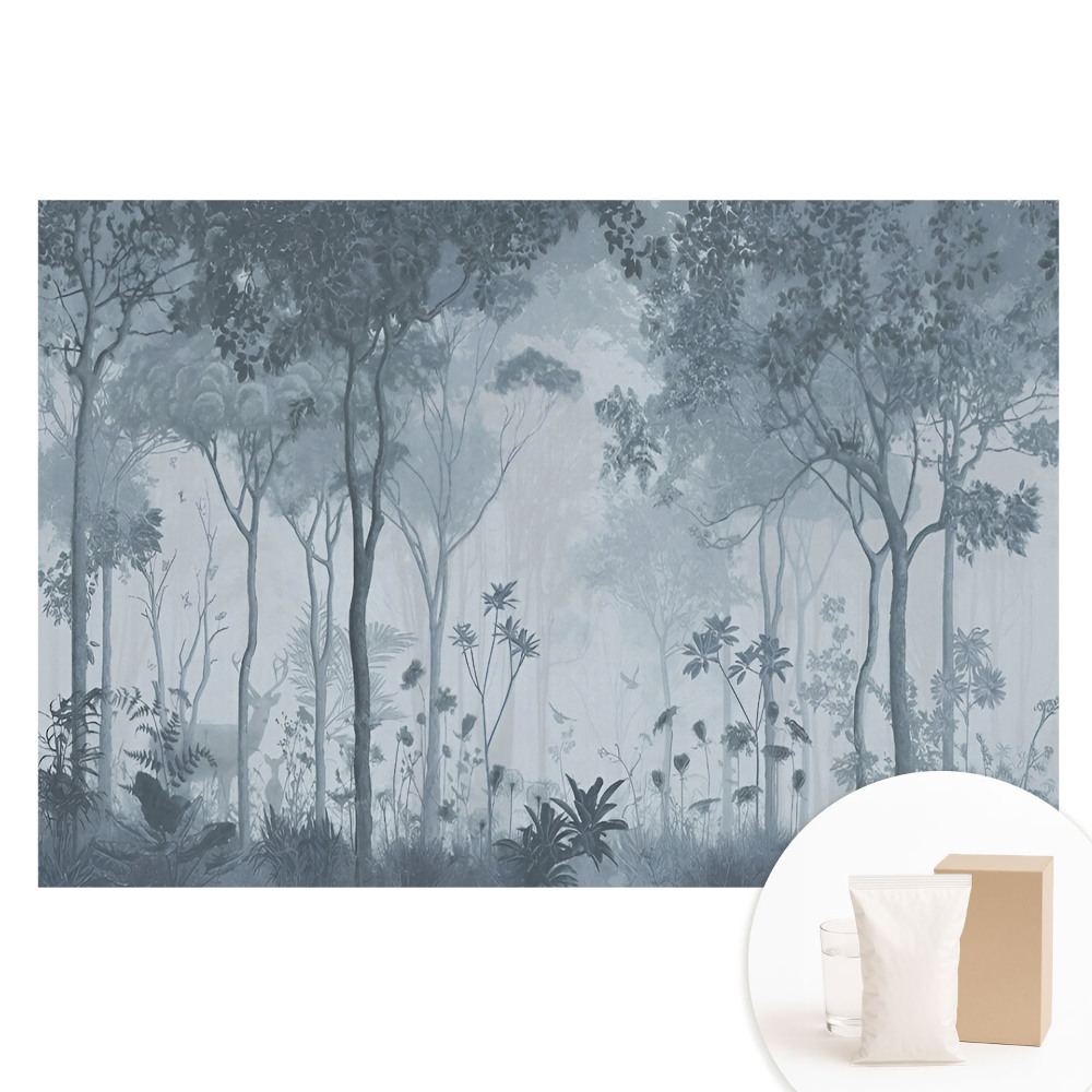 Papier peint photo grand format pour le mur Un brouillard forestier délicat, empli de mystère