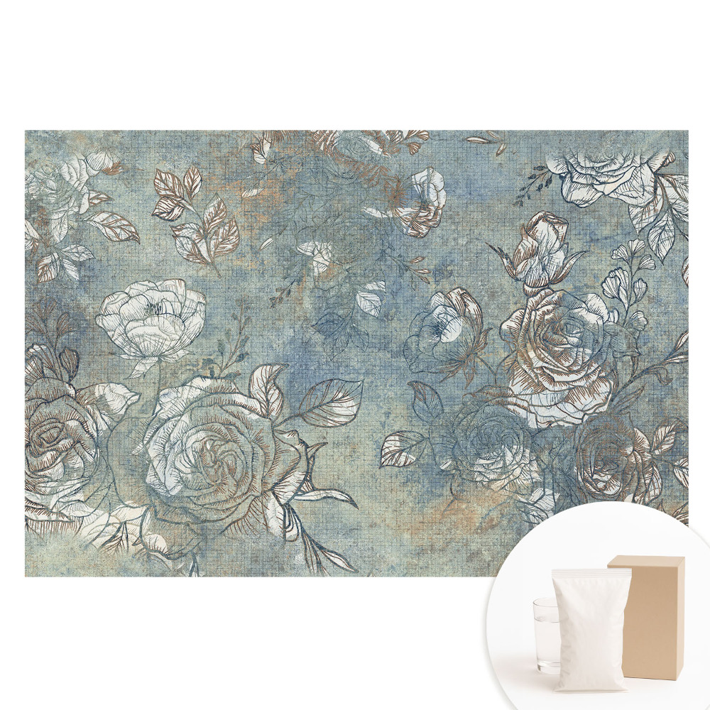 Papier peint intissé à motif floral rustique