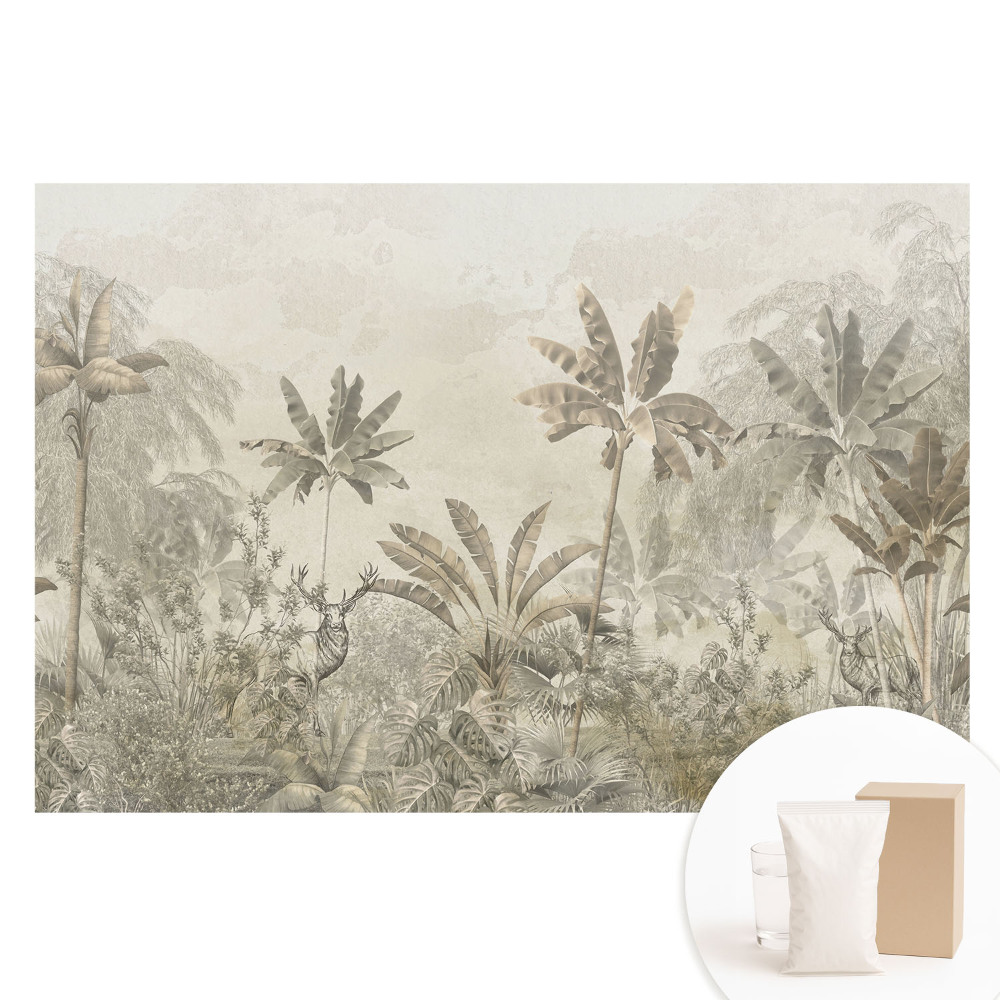 Papier peint photo sur intissé Palmiers exotiques aux teintes chaudes