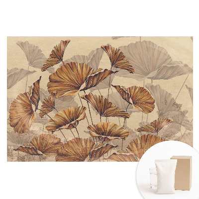 Papier peint intissé imprimé Feuilles rustiques aux couleurs chaudes
