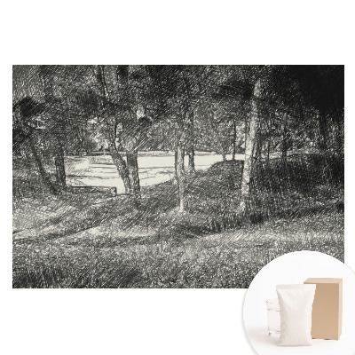 Papier peint photo grand format pour le mur Paysage, arbre, rivière, paix et harmonie