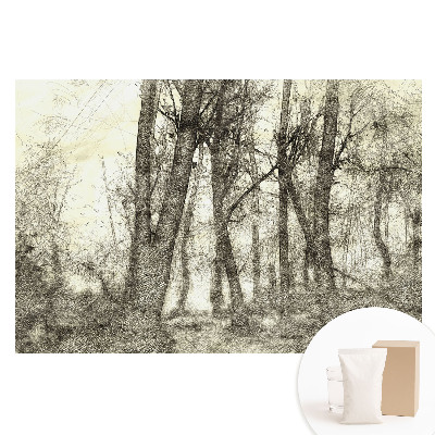 Papier peint panoramique intissé paysage de forêt atmosphérique