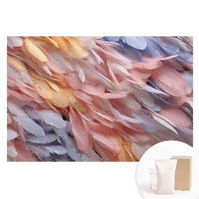 Papier peint panoramique intissé légèreté des plumes pastel