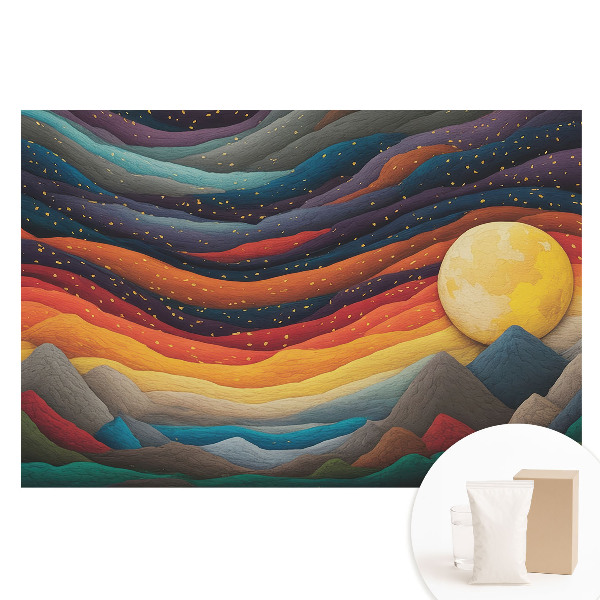 Papier peint photo grand format pour le mur paysage de montagne abstrait nuit cosmique