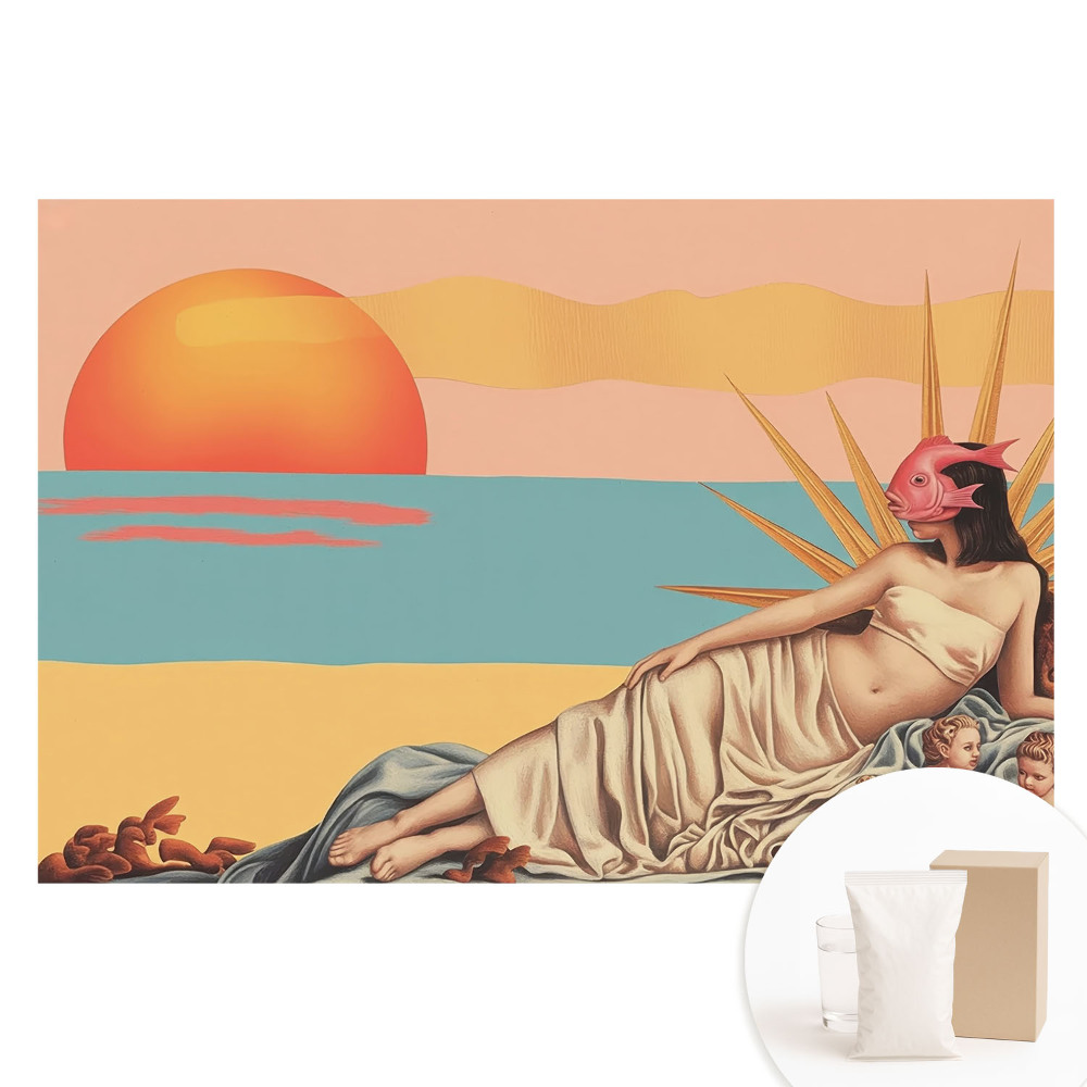 Papier peint photographique intissé Renaissance surréalisme pastel ouest