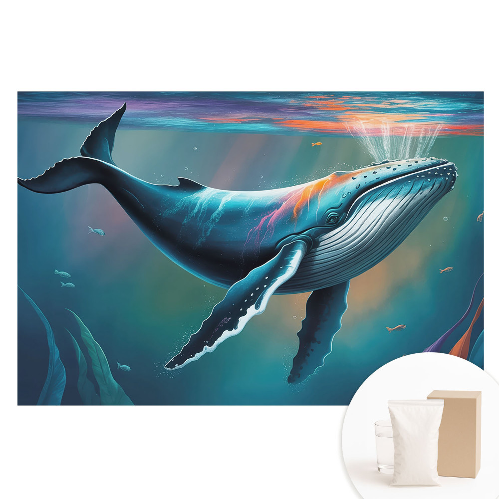 Papier peint photo intissé Une baleine aux couleurs de l'océan