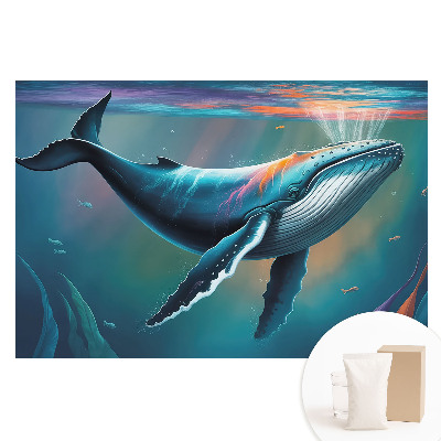 Papier peint photo intissé Une baleine aux couleurs de l'océan