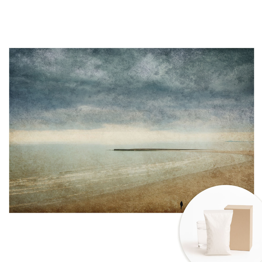 Papier peint photographique intissé Côte au coucher du soleil, style rétro, ambiance