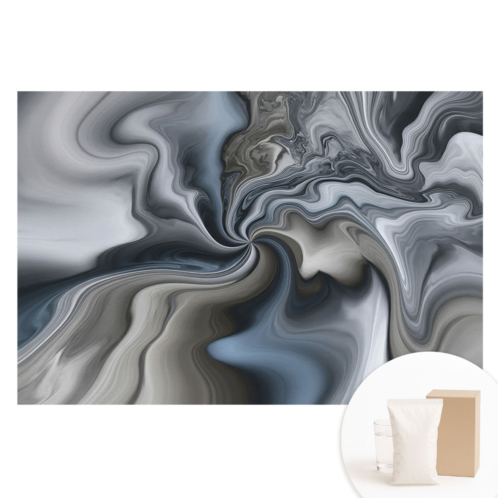 Papier peint photo intissé à motif de tourbillons abstraits gris