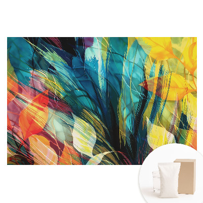 Papier peint photo grand format abstraction de feuilles colorées