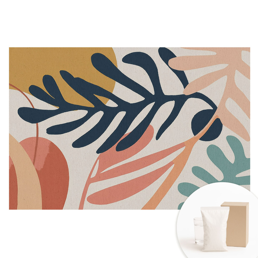 Papier peint intissé à motifs de feuilles abstraites aux couleurs vibrantes