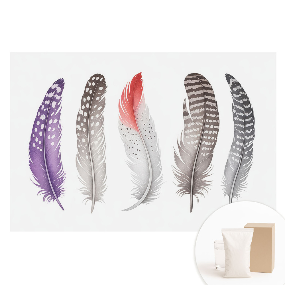 Papier peint intissé à motif de plumes colorées style moderne