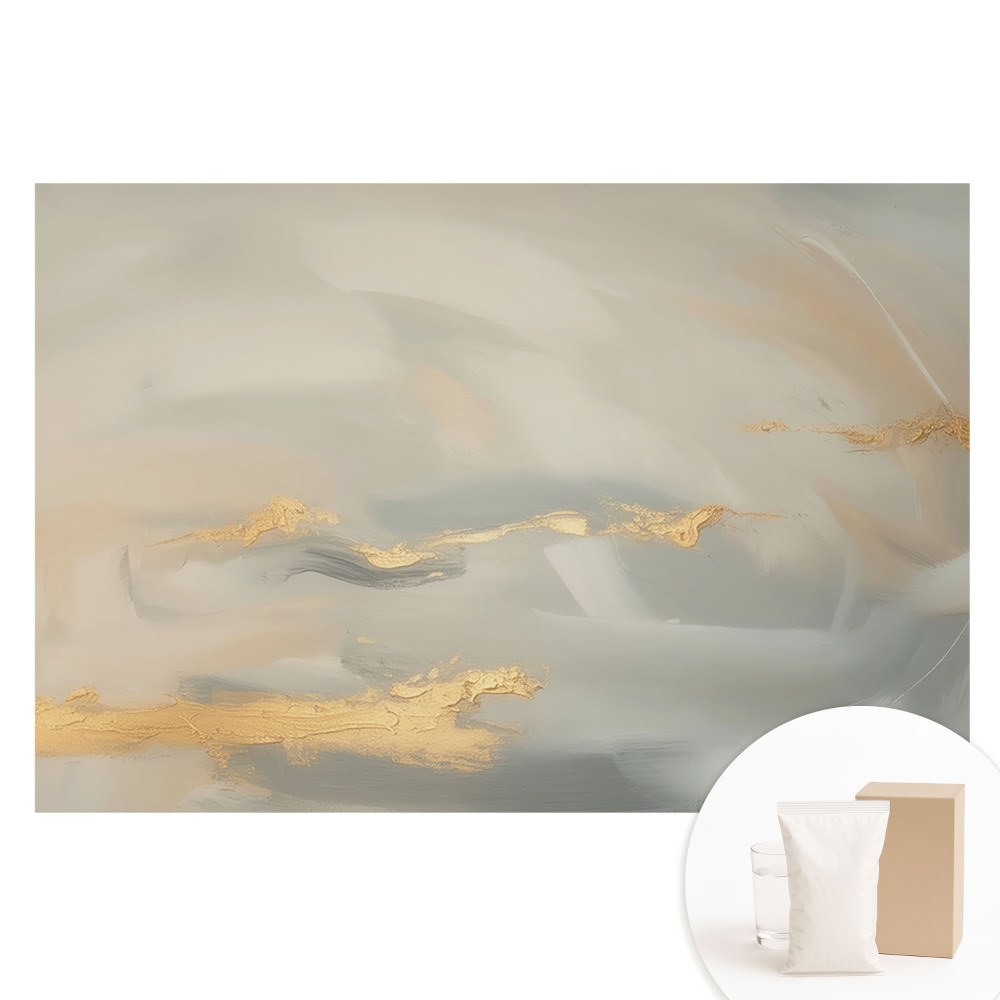 Papier peint intissé imprimé aux teintes pastel et touches de jaune