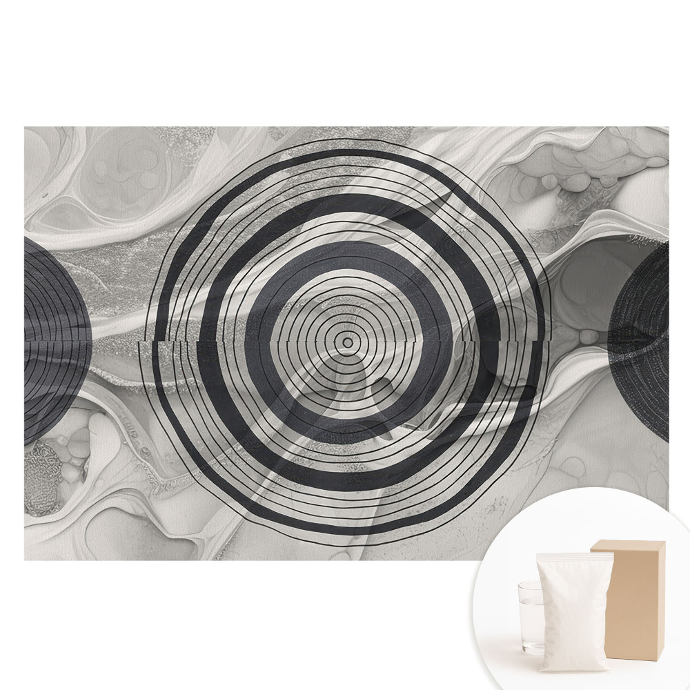 Papier peint photo grand format pour le mur Abstraction tonale de cercles concentriques