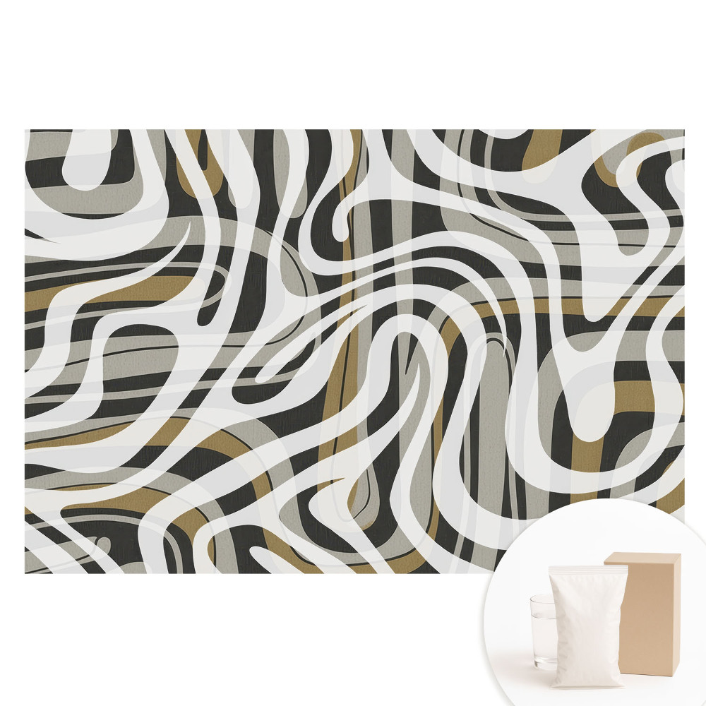 Papier peint photo sur tissu non tissé Lignes expressives, teintes chaudes, abstraction