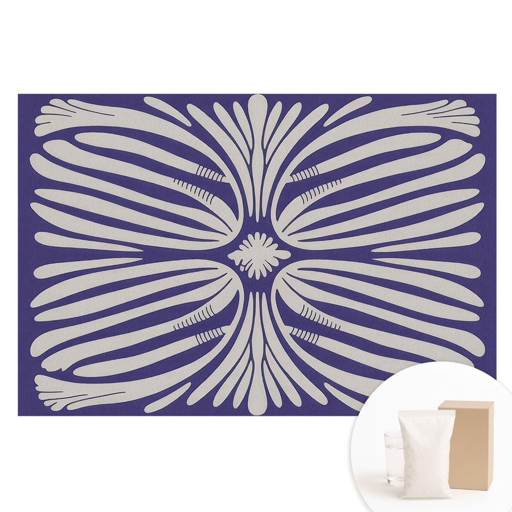 Papier peint intissé Motifs floraux symétriques sur fond violet